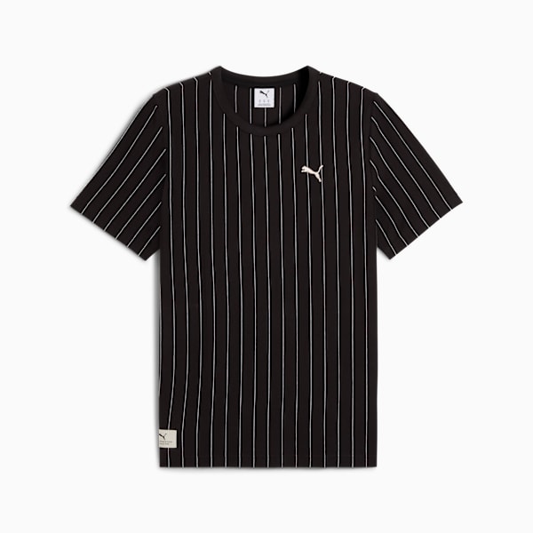 PUMA Class Striped Tee Men, PUMA Black, large-ZAF