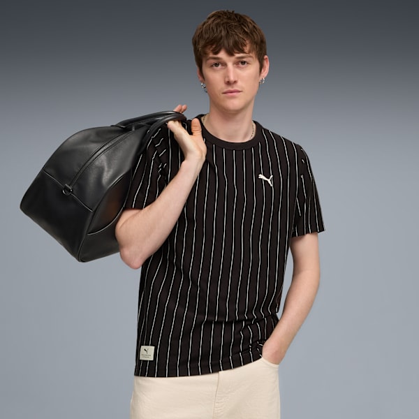 PUMA Class Striped Tee Men, PUMA Black, large-ZAF
