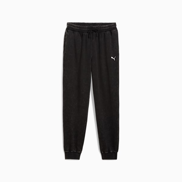 Essentials Elevated Relaxed Wash Sweatpants Men, PUMA Black, large-ZAF