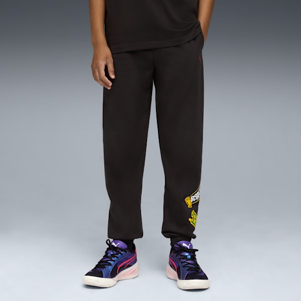 HooperHotline Fleece Sweatpants Youth, PUMA Black, large-ZAF