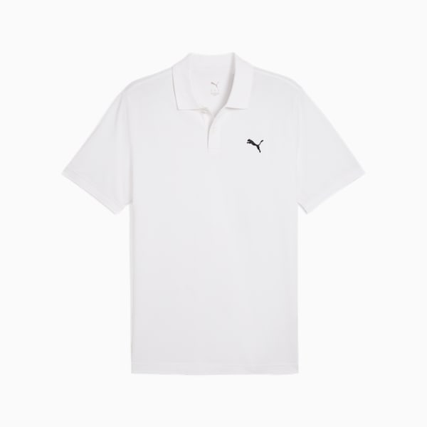 Essentials Small PUMA Logo Pique Polo Men, PUMA White, large-ZAF