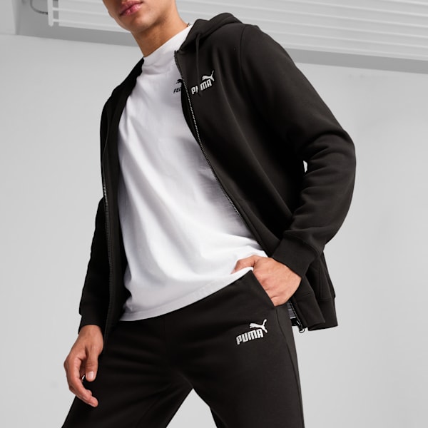 Essentials No. 1 Logo Slim Sweatpants Men, PUMA Black, large-ZAF
