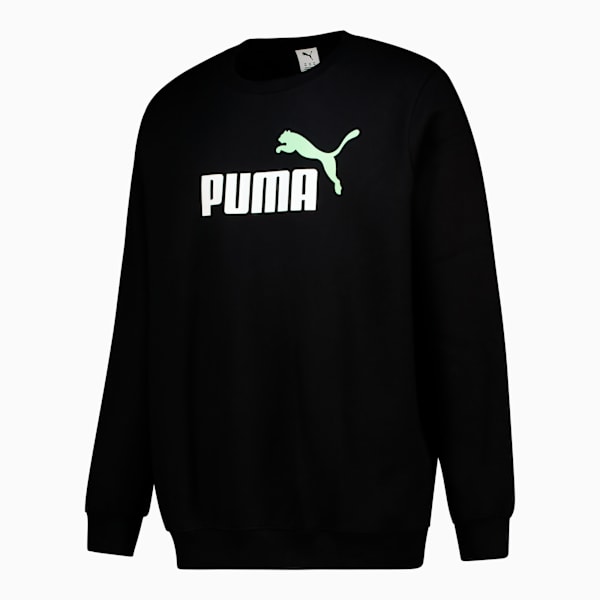 Essentials 2 Colour No. 1 Logo Crew Men, PUMA Black-spring fern, large-ZAF