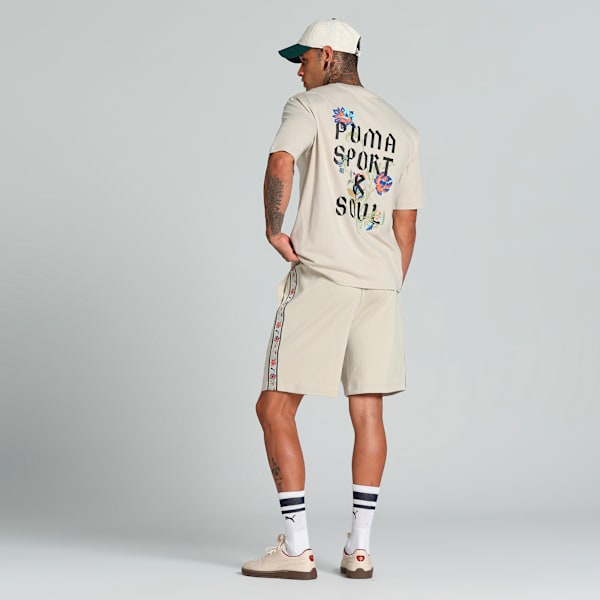 Floral Sport Graphic Boxy Tee Men, Desert Dust, large-MEX