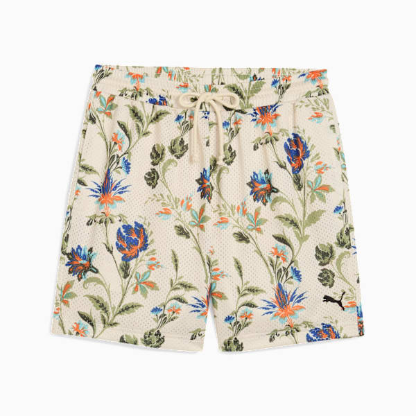 Floral Sport Graphic 6" Shorts Men, Alpine Snow, large-MEX