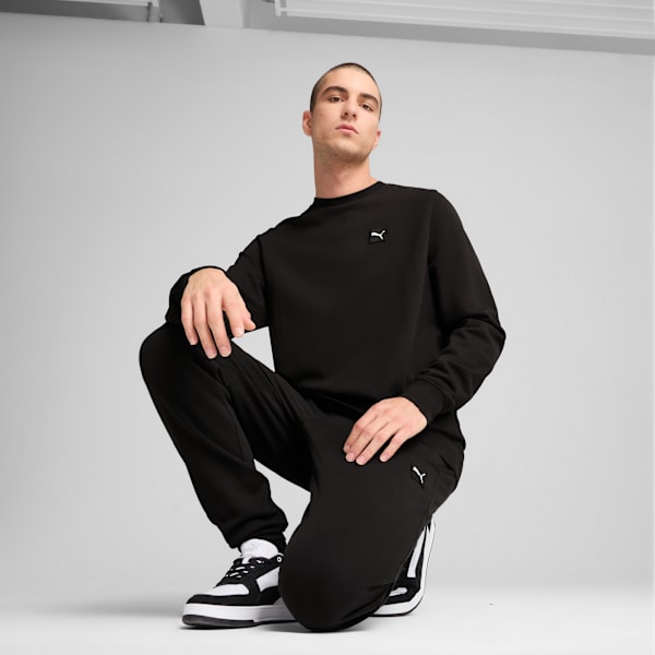 Essentials Elevated Crew Men, PUMA Black, large-ZAF