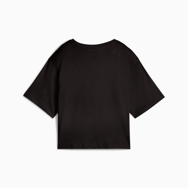 Essentials Cropped No. 1 Logo Relaxed Tee Women, PUMA Black, large-ZAF