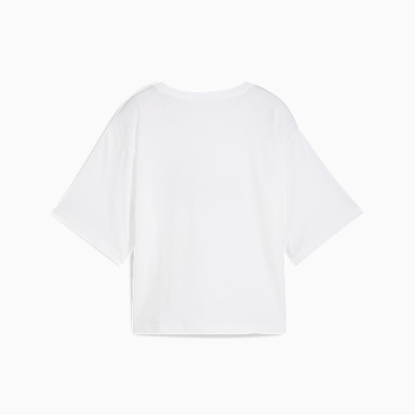 Essentials Cropped No. 1 Logo Relaxed Tee Women, PUMA White, large-ZAF