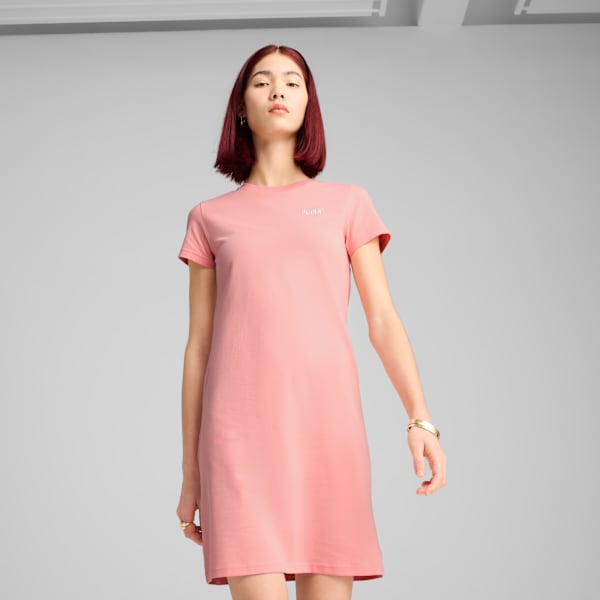 Essentials Small No. 1 Logo Slim Dress Women, Pink Fruit, large-ZAF