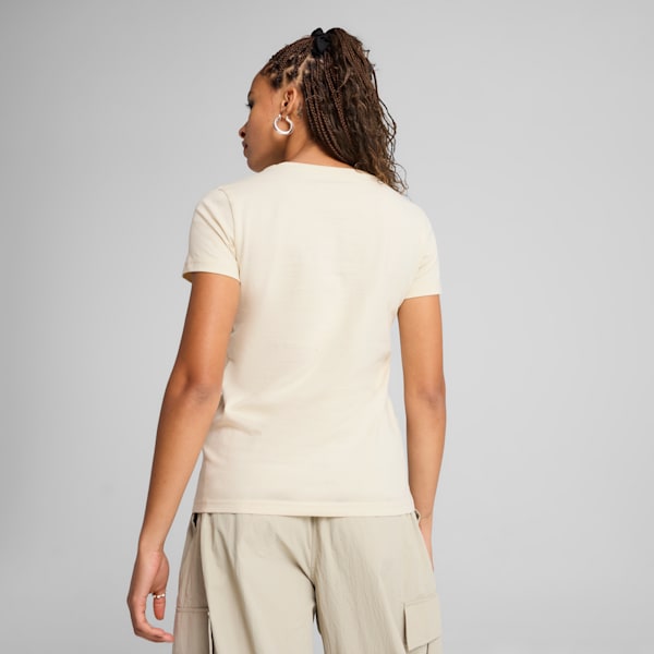 Essentials Metallic Tee Women, Alpine Snow-Metallic Gold, large-ZAF