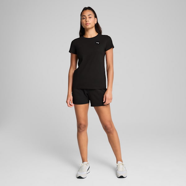 Essentials Elevated Tee Women, PUMA Black, large-ZAF