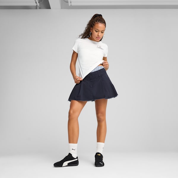 Essentials Script Tee Women, PUMA White, large-ZAF