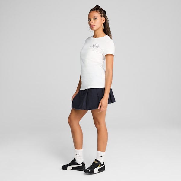 Essentials Script Tee Women, PUMA White, large-ZAF