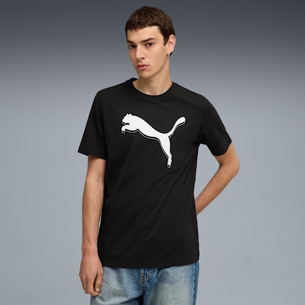 Graphic Cat Logo Tee M Men, PUMA Black, large-ZAF