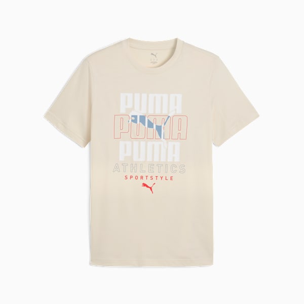 Graphic Stacked Tee Men, Alpine Snow, large-ZAF