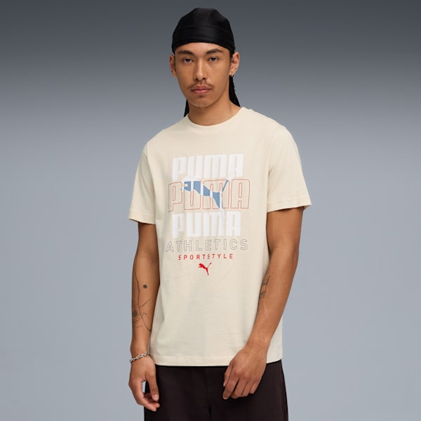 Graphic Stacked Tee Men, Alpine Snow, large-ZAF