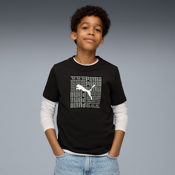 Graphic Box Tee Youth, PUMA Black, large-ZAF