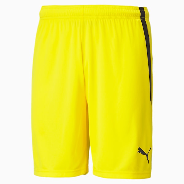 Shorts de fútbol teamLIGA para hombre, Cyber Yellow-Puma Black, large-ARG