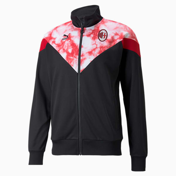 ACM Iconic MCS Men's Football Tracksuit Jacket, Puma Black-Tango Red, large-ZAF
