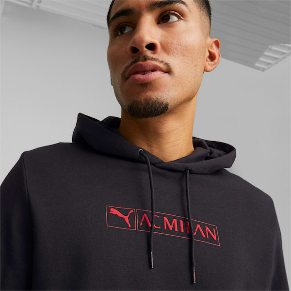 A.C. Milan ftblLegacy Hoodie Men, PUMA Black-Tango Red, large-ZAF