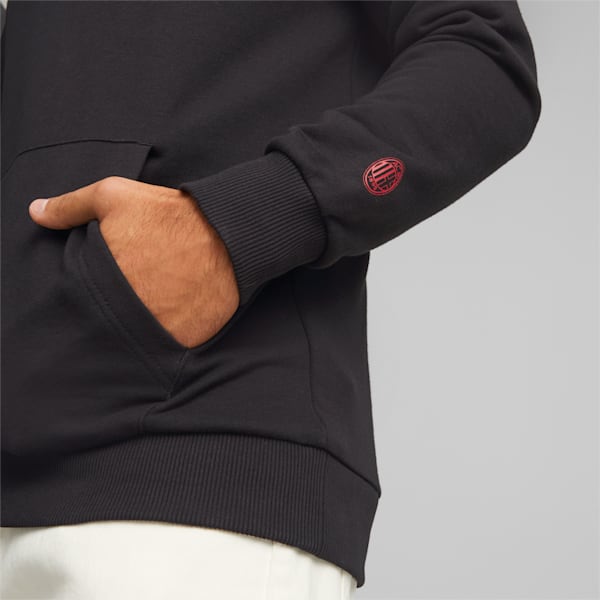 A.C. Milan ftblLegacy Hoodie Men, PUMA Black-Tango Red, large-ZAF