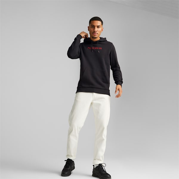 A.C. Milan ftblLegacy Hoodie Men, PUMA Black-Tango Red, large-ZAF