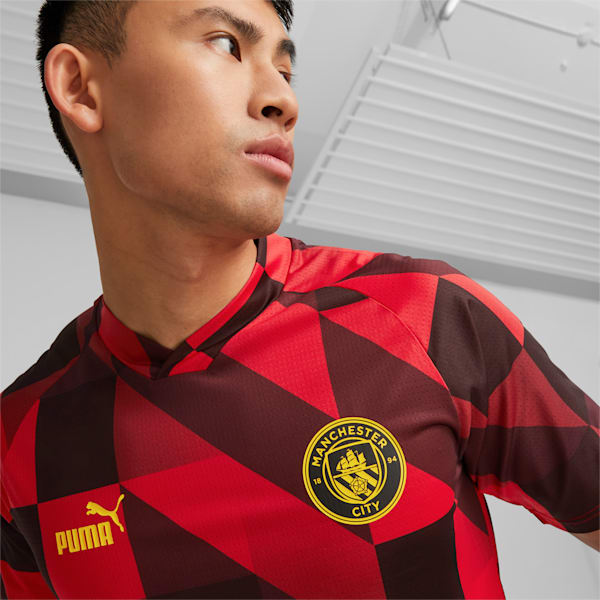 Manchester City F.C. Pre-match Jersey Men, Tango Red -PUMA Black, large-ZAF
