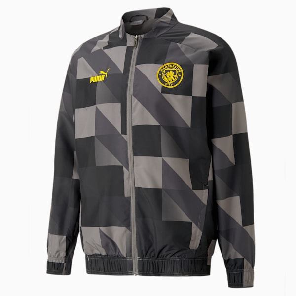 Manchester City F.C. Pre-match Jacket Men, Cast Iron-PUMA Black, large-ZAF