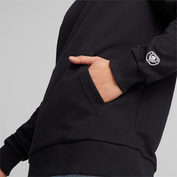 Manchester City ftblLegacy Hoodie Men, PUMA Black-Team Light Blue, large-ZAF