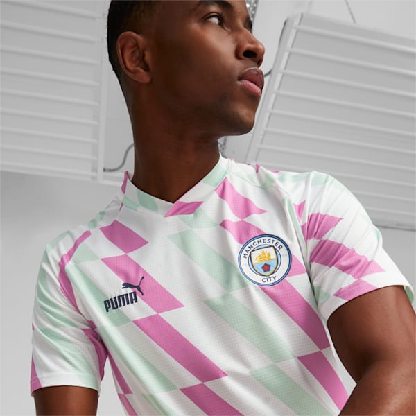 Manchester City Pre-match Jersey Men, PUMA White-Mist Green-Mauve Pop, large-ZAF