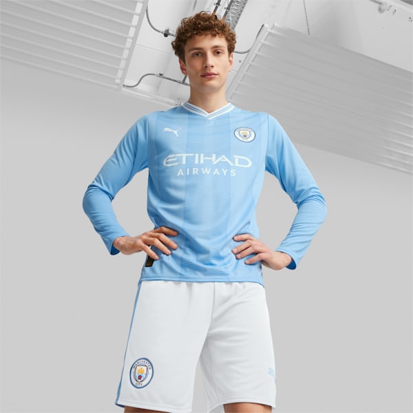 Manchester City F.C. Home Replica Long-Sleeve Jersey Men, Team Light Blue-PUMA White, large-ZAF