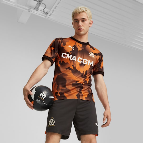 Camiseta tercera del Olympique de Marseille 23/24 para hombre, PUMA Black-Flat Dark Gray-Rickie Orange, large-MEX