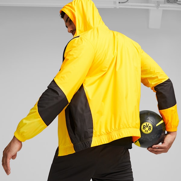 Borussia Dortmund Men's Pre-match Football Jacket, Cyber Yellow-PUMA Black, large-ZAF