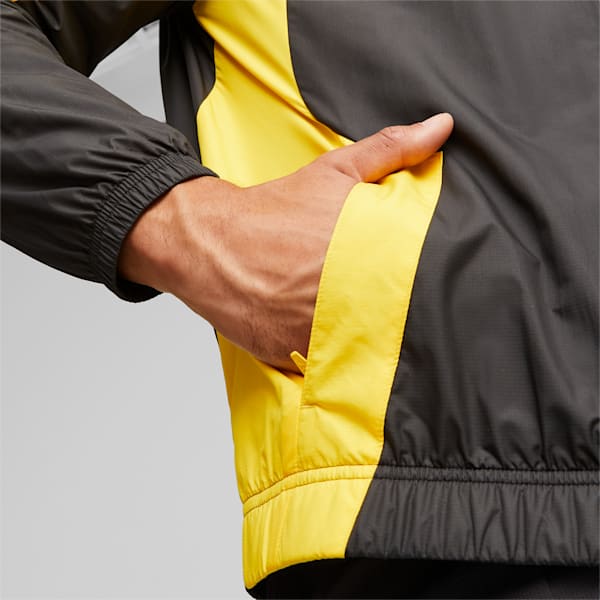 Borussia Dortmund Men's Pre-match Football Jacket, PUMA Black-Cyber Yellow, large-ZAF