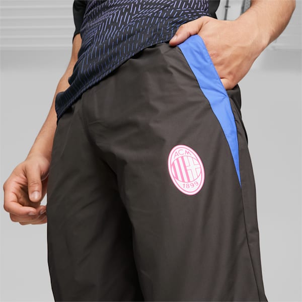 Pantalones de fútbol prematch del AC Milan, PUMA Black-Royal Sapphire, large-ARG