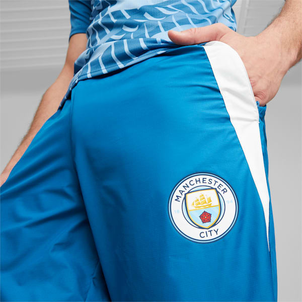 Manchester City F.C. Pre-match Woven Pants Men, Lake Blue-PUMA White, large-ZAF