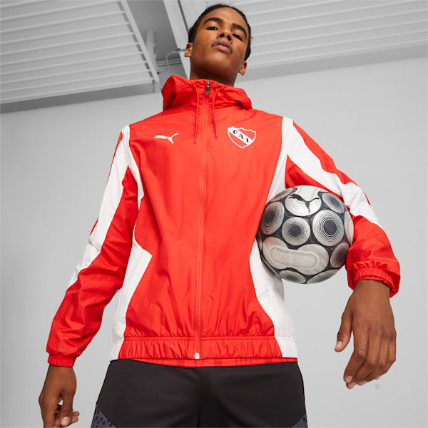 Campera de fútbol para hombre prematch de Independiente, PUMA Red-PUMA White, large-ARG