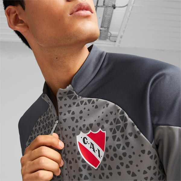 Buzo de fútbol con cierre para hombre de Independiente, Flat Medium Gray-Strong Gray, large-ARG