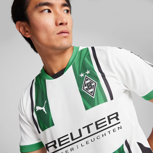 Jersey local Borussia Mönchengladbach 24/25 para hombre, PUMA White-Archive Green, large-MEX