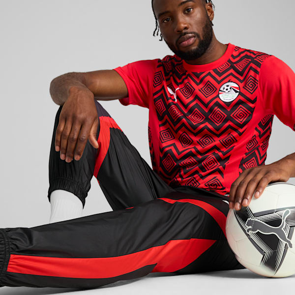 Egypt Pre-match Woven Pants Men, PUMA Black-PUMA Red, large-ZAF