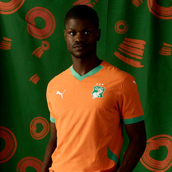 Côte d'Ivoire 2025 Home Jersey Men, Rickie Orange-Jade Frost, large-ZAF