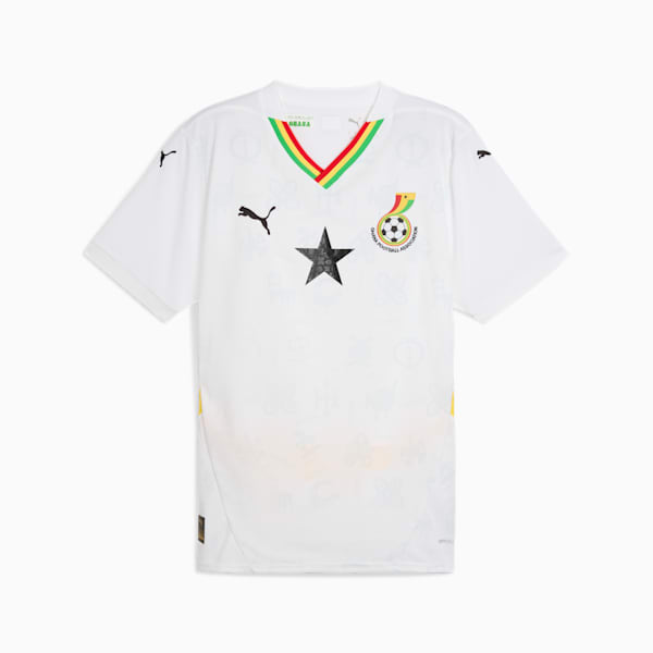 Ghana 2025 Home Jersey Men, PUMA White-Pelé Yellow, large-ZAF
