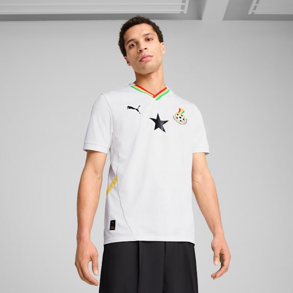 Ghana 2025 Home Jersey Men, PUMA White-Pelé Yellow, large-ZAF