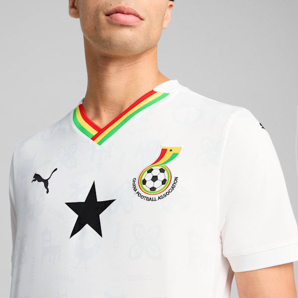 Ghana 2025 Home Jersey Men, PUMA White-Pelé Yellow, large-ZAF