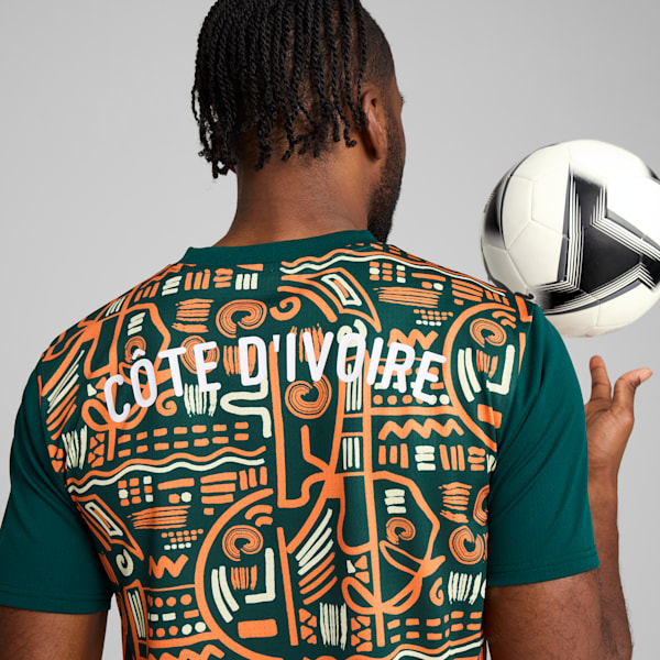 Ivory Coast 2025 Pre-match Jersey Men, Dark Myrtle-Rickie Orange, large-ZAF