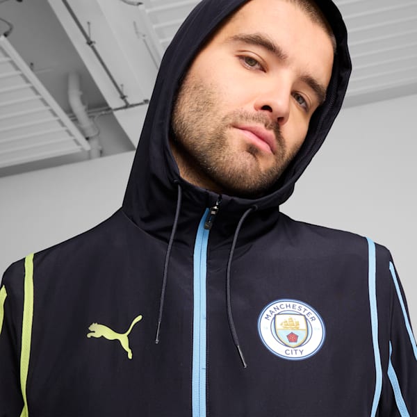 Manchester City Pre-match Woven Jacket Men, New Navy-Yellow Glow, large-ZAF