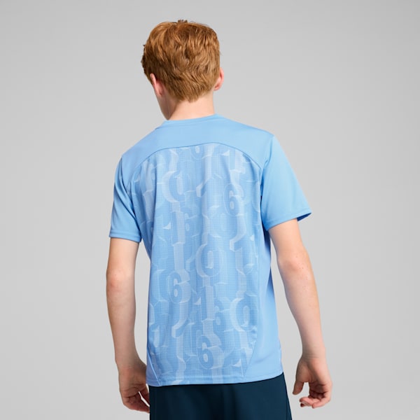 Manchester City Pre-match Short Sleeve Jersey Youth, Team Light Blue-PUMA White, large-ZAF