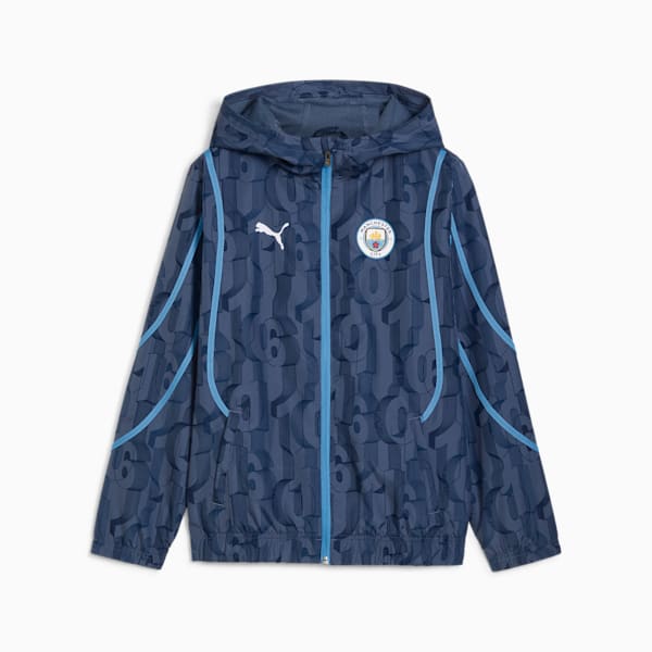 Manchester City Pre-match Woven Jacket Youth, Inky Blue-Team Light Blue, large-ZAF