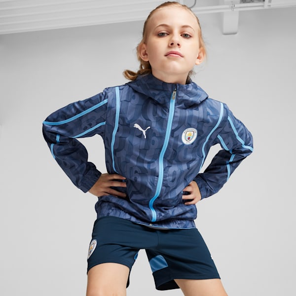 Manchester City Pre-match Woven Jacket Youth, Inky Blue-Team Light Blue, large-ZAF