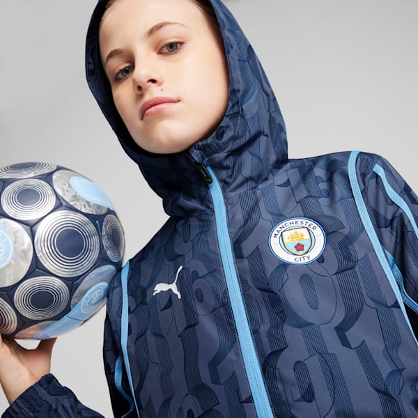 Manchester City Pre-match Woven Jacket Youth, Inky Blue-Team Light Blue, large-ZAF